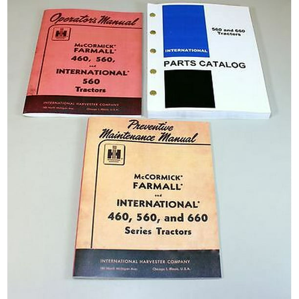 International Farmall 560 Gas Tractor Operator Parts Preventive Manual Catalog Walmart Com Walmart Com