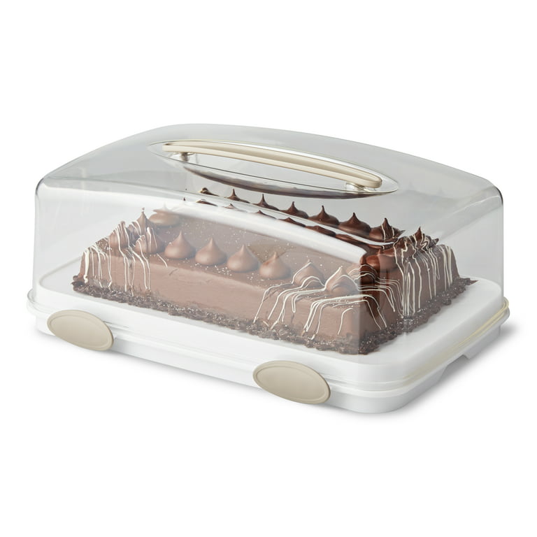 Tupperware Fresh-n-fancy Rectangle Sheet Cake Carrier W/handle 