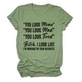 thumbnail image 1 of Bigersell Womens Tops and Blouses Womens Solid Color Short Sleeve Casual Print T-shirt Round Neck Print Tops Big & Tall Lace Square Neck Short Sleeve Ladies Summer Tops Style B8692, Green L2, 1 of 3