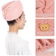 thumbnail image 2 of Toalla De Cabello Grueso Con Botón, Toalla De Microfibra, Gorro Para Cabello Seco Y Gorro De Natación.(Rosa Claro), 2 of 5