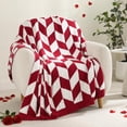 thumbnail image 5 of Chevron Red Throw Blanket For Couch  Super Soft Christmas Blankets Cozy Knit Fuzzy Plush Lightweight Throws Sofa Bed 50x60 Inches, 5 of 7