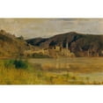 thumbnail image 2 of Johann Till the younger 18x13 Gold Ornate Wood Frame and Double Matted Museum Art Print Titled - View of Durnstein, 2 of 4