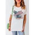 thumbnail image 2 of ABPHQTO Camiseta blanca de manga corta con estampado de águila FREEDOM TOUR para mujer, 2 of 5