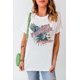 thumbnail image 2 of ABPHQTO Camiseta blanca de manga corta con estampado de águila FREEDOM TOUR para mujer, 2 of 5