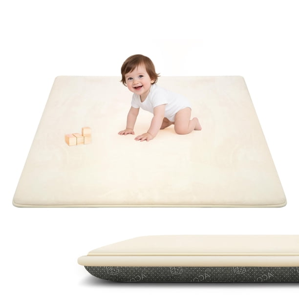 Alfombra de Juego para Bebé ACOMOPACK Espuma de Memoria de 3.3 cm Beige 50x50 cm
