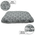 thumbnail image 3 of Gothic Pet Bed, Damask Inspired Ornamental Flourishes Abstract Floral Skull Motif Royal Foliage, Chew Resistant Pad for Dogs and Cats Cushion with Removable Cover, 24" x 39", Grey White, by Ambesonne, 3 of 4