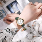 Fridja Women's Easy Reader Quartz Analog Leather Strap Watch with Date Feature