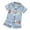Blue, variant on Ruyang Kids Cartoon Print Satin Pajama Set Spring Summer Short Sleeve Button Nightshirt Shorts Sleepwear 2Pcs Outfit