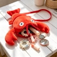 thumbnail image 1 of Bolso bandolera de peluche con forma de cangrejo de río | Bolso cruzado con diseño de animal de dibujos animados | Bolsa de almacenamiento suave y rellena para objetos pequeños, 1 of 6