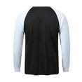 thumbnail image 2 of Men's Fashion Color Block Long Sleeve Athletic T-Shirt Breathable Workout Top for Running Gym Training Men's Loose Fit Casual Fashion Shirt, 2 of 4