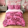 thumbnail image 3 of Manfei Minimalism Camouflage Queen Bedding, Countryside Camo Bedding Comforter Set Queen, Hot Pink, Pink Reversible, 7-Piece, 3 of 6