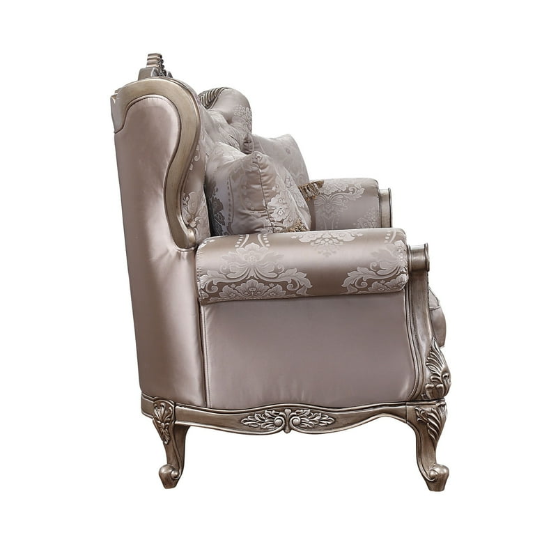ACME Jayceon Contemporary Couch: Tufted Fabric Sofa with 5