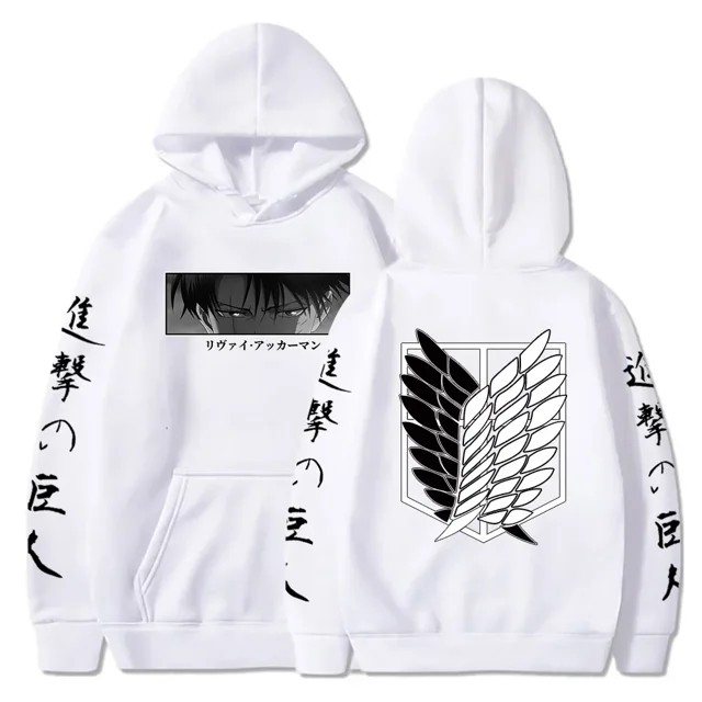 Sudadera con capucha de ataque a los Titanes para hombre y mujer, ropa con estampado de Anime de Levi, Kyojin No Shingeki, Jersey Harajuku de talla grande