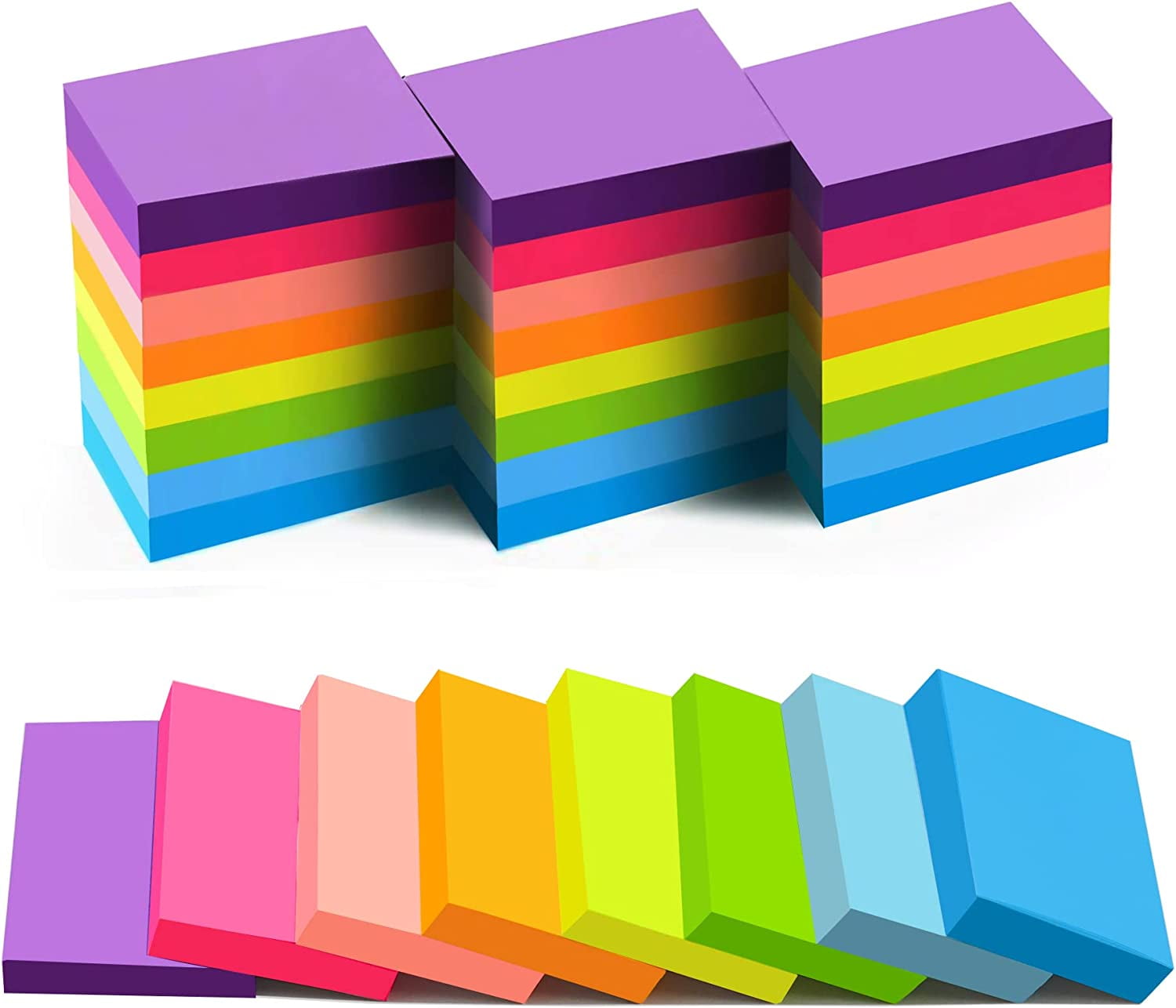 (24 Pack) Sticky Notes 1.5x2 in, 8 Colors Post Self Sticky Notes Pad