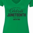thumbnail image 4 of Inktastic Celebrate Juneteenth Women's V-Neck T-Shirt, 4 of 5