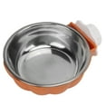 thumbnail image 2 of Hanging Dog Bowl, Shallow Multifunctional Large Open Screw Buckle Design Dog Removable Stainless Steel Feeder  For Birds For Cats For Guinea Pigs Orange,Yellow,Blue, 2 of 8