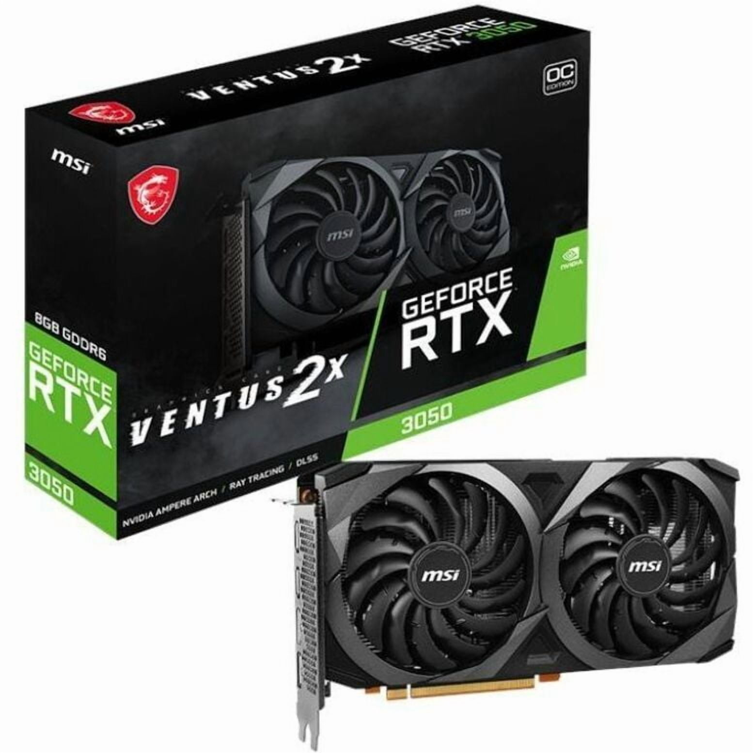 MSI NVIDIA GeForce RTX 3050 Graphic Card, 8 GB GDDR6