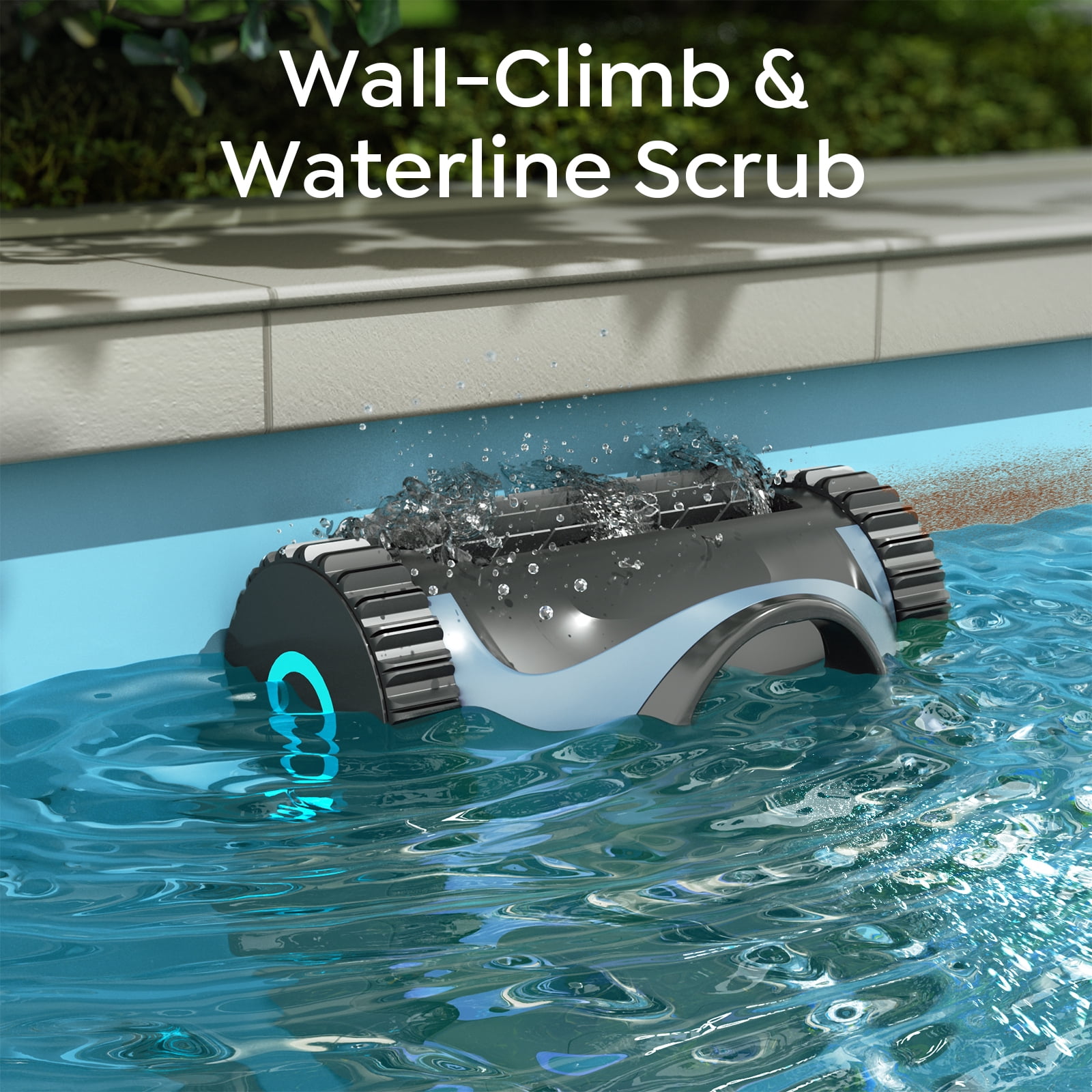 Talosbo C1 Cordless Robotic Pool Vacuum Cleaner with Wall & Waterline Cleaning, 180 Min for Inground Pools Up to 615 Sq.ft,Dual Filtration, Smart Navigation, App Support