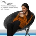 thumbnail image 4 of Mainstays Faux Fur Saucer™ Chair, Black + Black Frame, 4 of 9