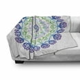 thumbnail image 3 of Rainbow Mandala Soft Flannel Fleece Blanket, Boho Rosette Pattern with Hearts and Star Ornamental Oriental Composition, Cozy Plush for Indoor and Outdoor Use, 50" x 60", Multicolor, by Ambesonne, 3 of 6