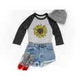 thumbnail image 4 of Tstars Sunflower Shirt for Women Girls: Cute & Casual Summer 3/4 Sleeve Baseball Jersey Shirt, Soft & Comfy Triblend T-Shirt with Sunflower Print Small green/white, 4 of 5