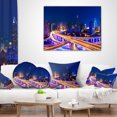 thumbnail image 4 of Designart Interchange Overpass at Night Skyline - Cityscape Throw Pillow - 12x20, 4 of 5