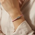 thumbnail image 2 of Bling Jewelry Womens Unisex Black Pink Red Leather Strand Bracelet for Bead Charms Silver Clasp, 2 of 4