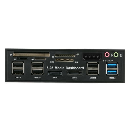 Image of Arealer Multi-Function USB 3.0 Hub eSATA Port Internal Card Reader PC Dashboard Media Front Panel Audio for MS CF TF M2 MMC Memory Cards Fits 5.25