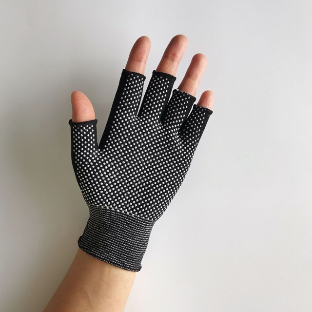 Guantes De Pesca Guantes de pesca antideslizantes de medio dedo para bicicleta al aire libre sin dedos (negro) Likrtyny Accesorios para bicicletas