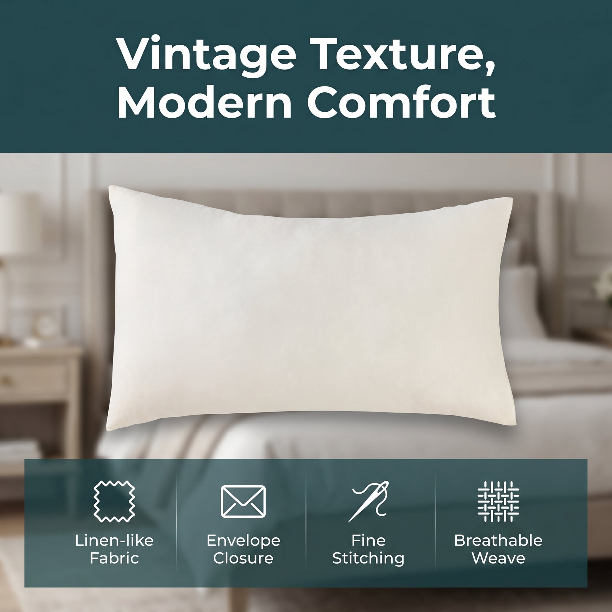 Unique Bargains Cotton Envelope Closure Pillowcases 2 Pack Wrinkle Resistant Bedding White