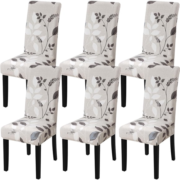 4-pack julstolsöverdrag, stretch, avtagbar tvättbar matsal Leaf Pattern2 6