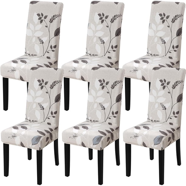 4-pack julstolsöverdrag, stretch, avtagbar tvättbar matsal Leaf Pattern2 6