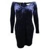 Calvin Klein Women's Off-The-Shoulder Velvet Sheath Dress (16, Indigo)