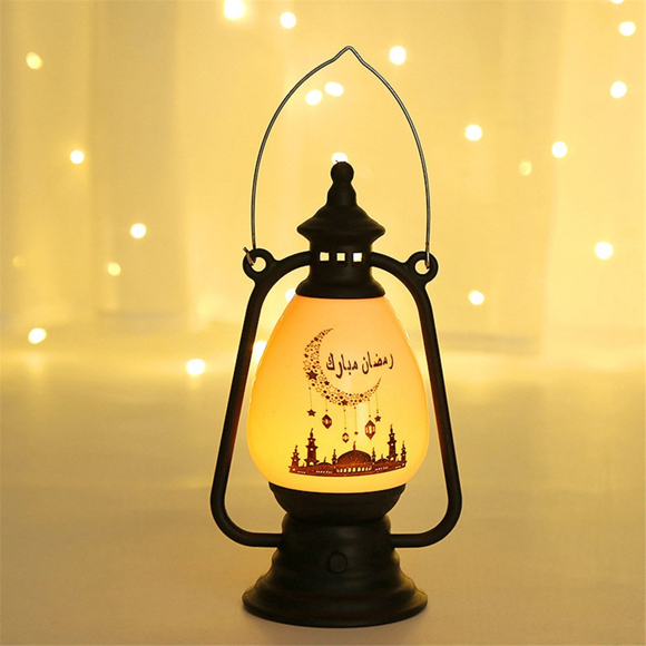 7pcs Vintage Eid Mubarak Hurricane Lamp for Home Festival Decorative