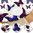 thumbnail image 4 of Butterfly Purple Blue Dot Pattern Round Fitted Tablecloth with Elastic Edge,Dining Table Cover Waterproof,Outdoor Round Tablecloth for Camping,Dining,Indoor and Outdoor, 4 of 7
