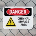 thumbnail image 5 of (2 Pack) Chemical Storage Area OSHA Danger Sign 18 Inch X 12 Inch Indoor / Outdoor Rust-Free Aluminum Metal Signs for Workplace, Workshop, and Construction Site, Made in the USA, 5 of 8