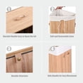 thumbnail image 3 of YYAo Laundry Basket, Laundry Hamper,Storage Bin,Rectangle Bamboo Hamper Laundry Basket Washing Cloth Bin Storage Bag Lid 3 color-Natural, 3 of 6