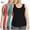 Black, variant on QUINDOS Tank Tops for Women 3 Pack Plus Size Summer Camisoles for Women Crew Neck Multi Pack Sleeveless Strap Shirts Tops Solid Color Slim Fitted Undershirts