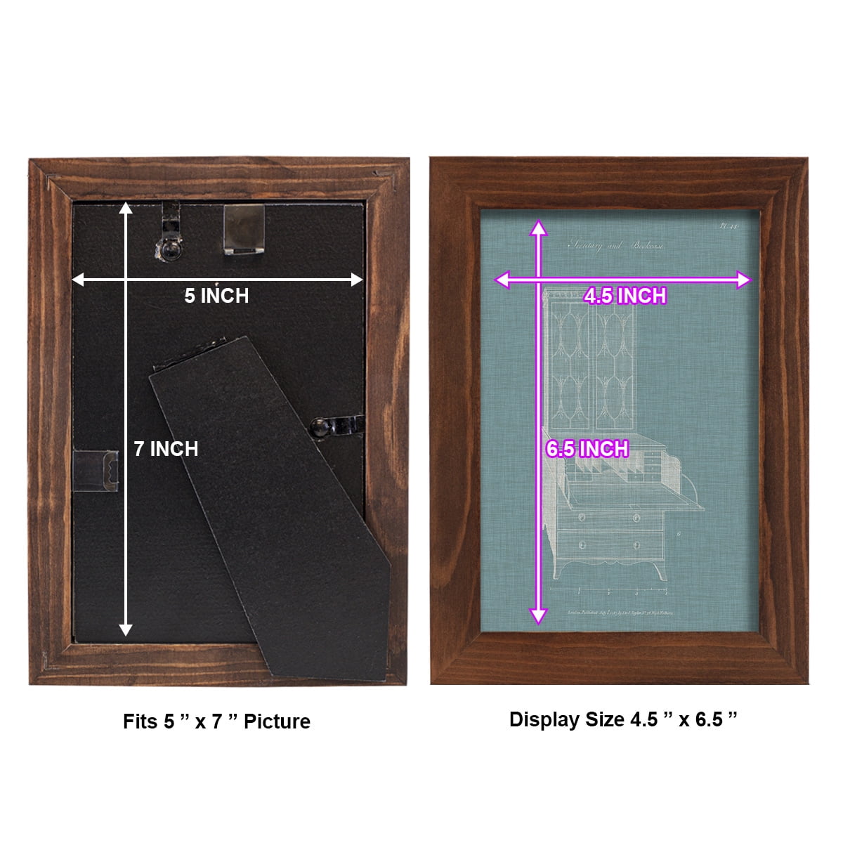Hepplewhite Desk & Bookcase I - Framed Print w/glass - Chestnut