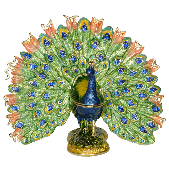 Peacock Trinket Jewelry Box Figurine Collectible Ring Storage Gift for Girl Peacock Decoration