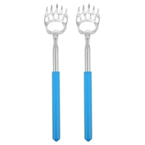 Unique Bargains 2 Pcs Extendable Bear Claw Stainless Steel Back Scratcher for Men and Women blue