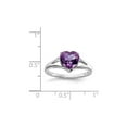 thumbnail image 2 of 1.40 Carat (Ctw) Heart Amethyst Promise Ring Carat (Ctw) in Sterling Silver for Women, 2 of 5