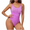 thumbnail image 2 of Viluyesy Thong Shapewear for Womens, Seamless Support Tight Fit Tummy Control High Compression Bodysuit Purple XL, 2 of 4