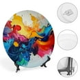 ONTETCH Colors Abstract Art Ceramic Decorative Plate for Home Office