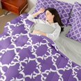 thumbnail image 4 of Manfei Vintage Geometric Art 7-Piece Bedding Comforter Set,Abstract bohemian Tribal King Bedding Sets,Purple White Bed Sheets For Teens,Ultra Soft Home Decor Reversible, 4 of 8