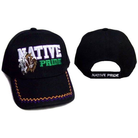 Native Pride Embroidered Caps ....... Horses & Feathers - Gifts (CAPNP497 Z)