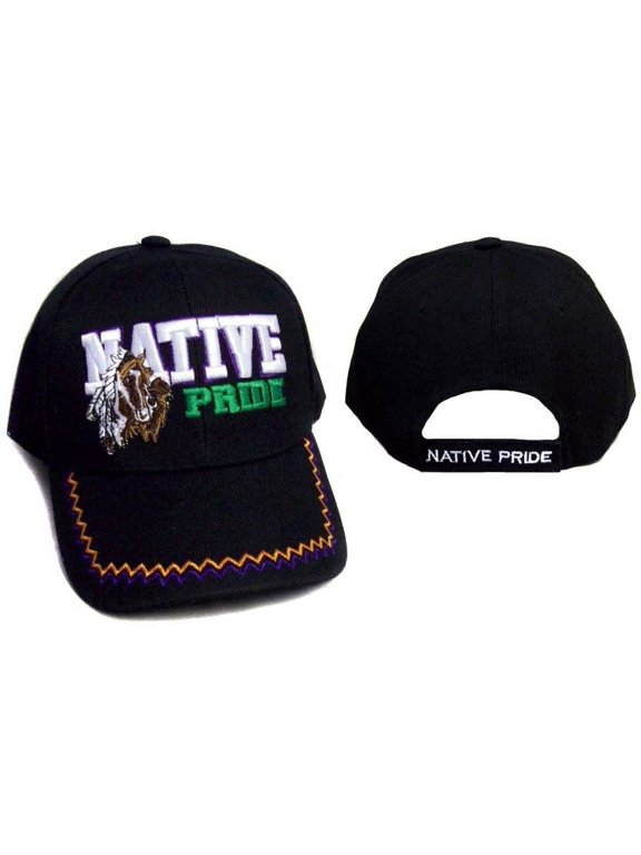 Native Pride Embroidered Caps ....... Horses & Feathers - Gifts (CAPNP497 Z)
