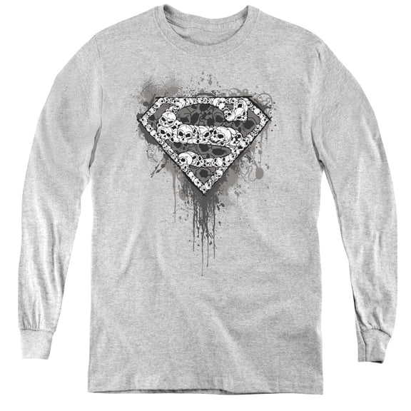 Superman - Many Super Skulls - Youth Long Sleeve Shirt - Large
