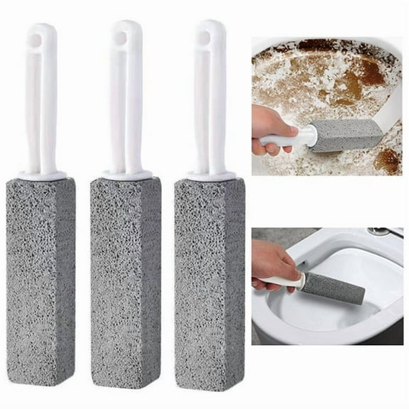 Pumice Toilet Brush Household Toilet Bowl Cleaning Limesc - Gray 3.8*3.8*23.5CMl*1pcs