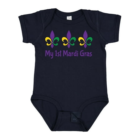 

Inktastic My 1st Mardi Gras Fleur De Lis Gift Baby Boy or Baby Girl Bodysuit